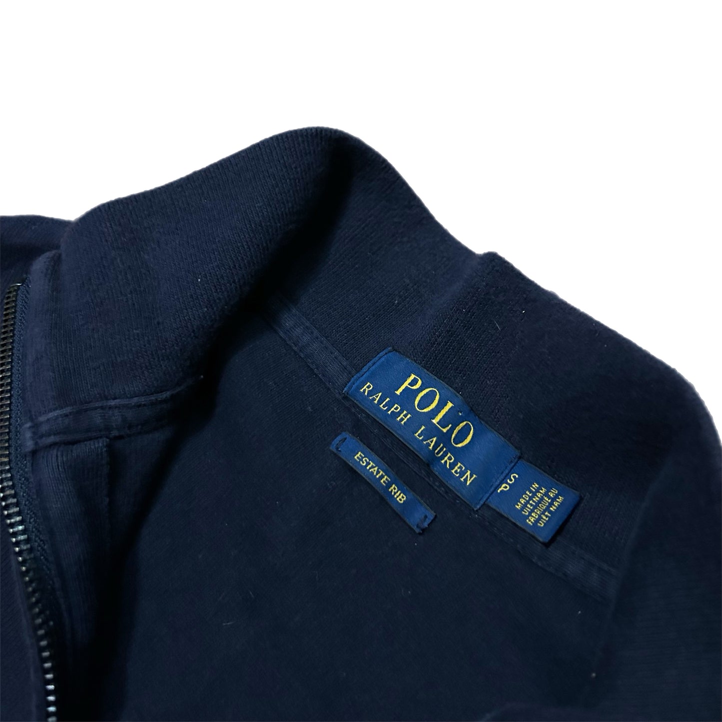 (S) Ralph Lauren Polo Mini Logo Navy Quarter-Zip Fleece