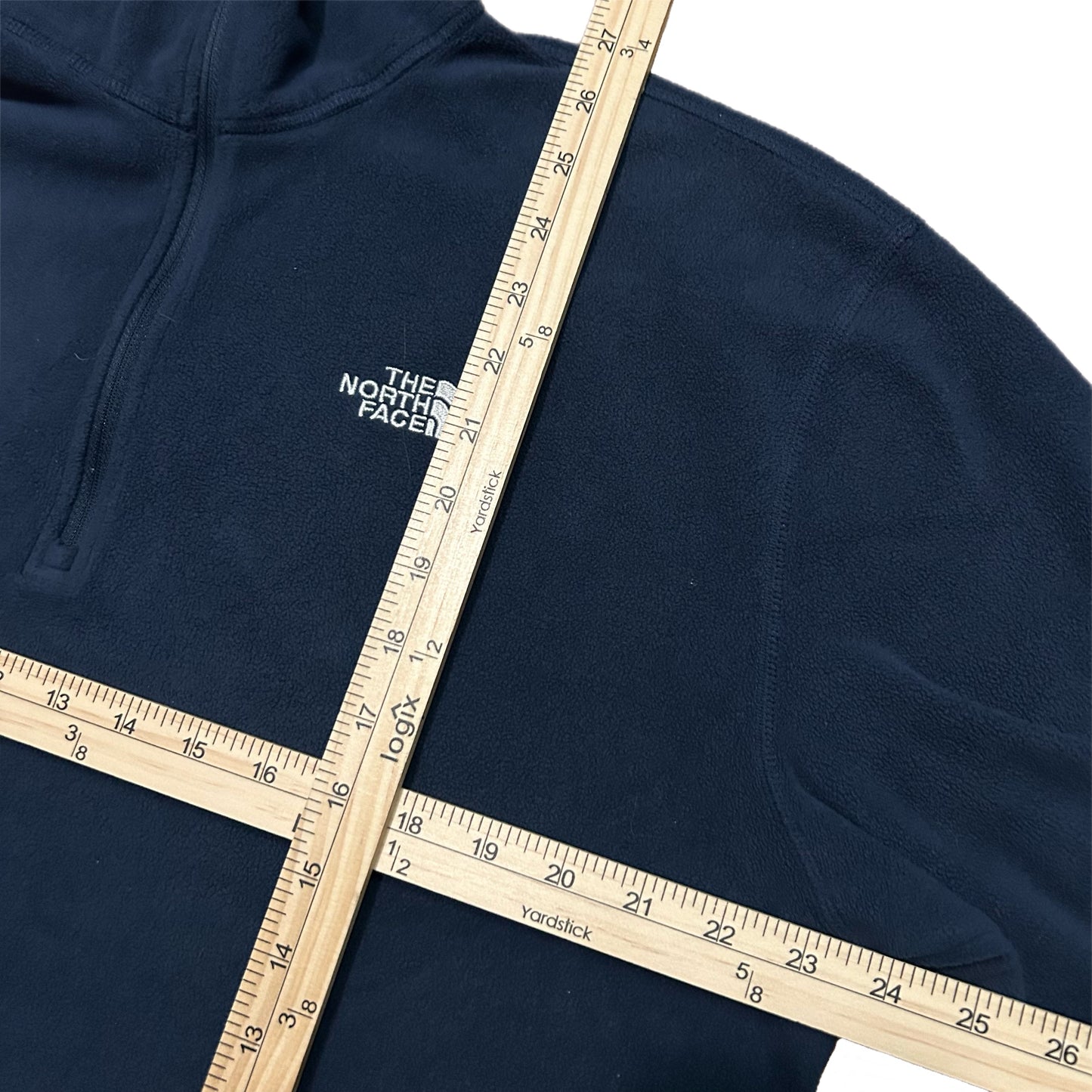 (L) The North Face Navy Blue Quarter-Zip Fleece