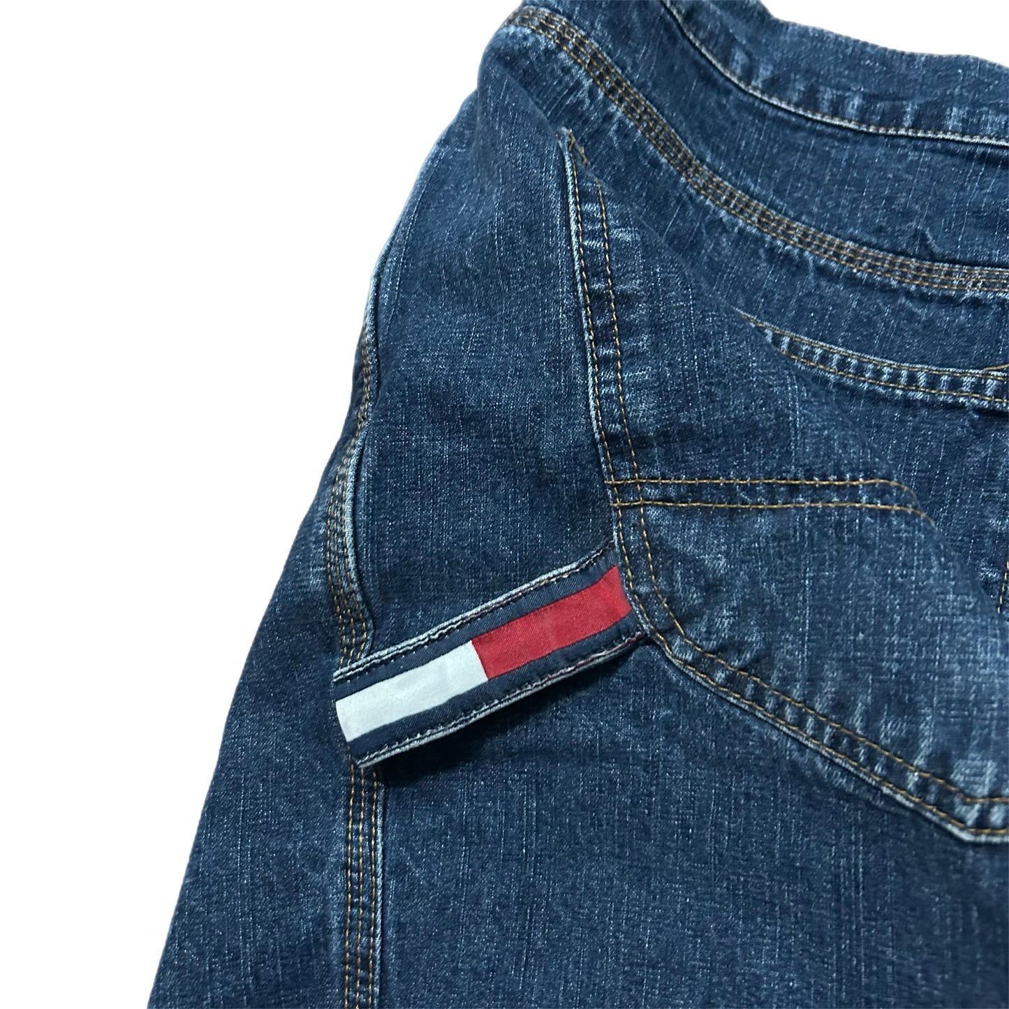 (36) Y2K Tommy Hilfiger American Standard Baggy Jean Shorts