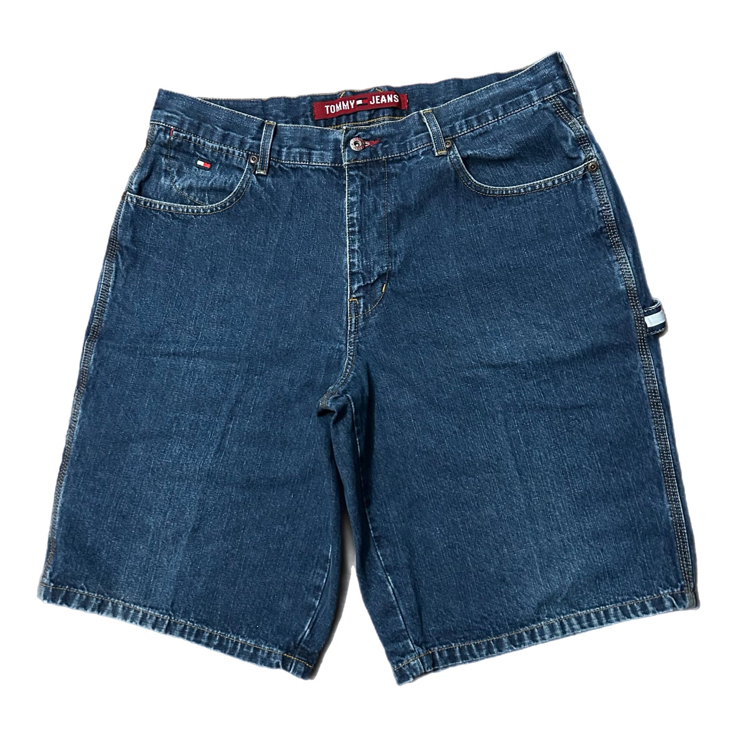 (36) Y2K Tommy Hilfiger American Standard Baggy Jean Shorts