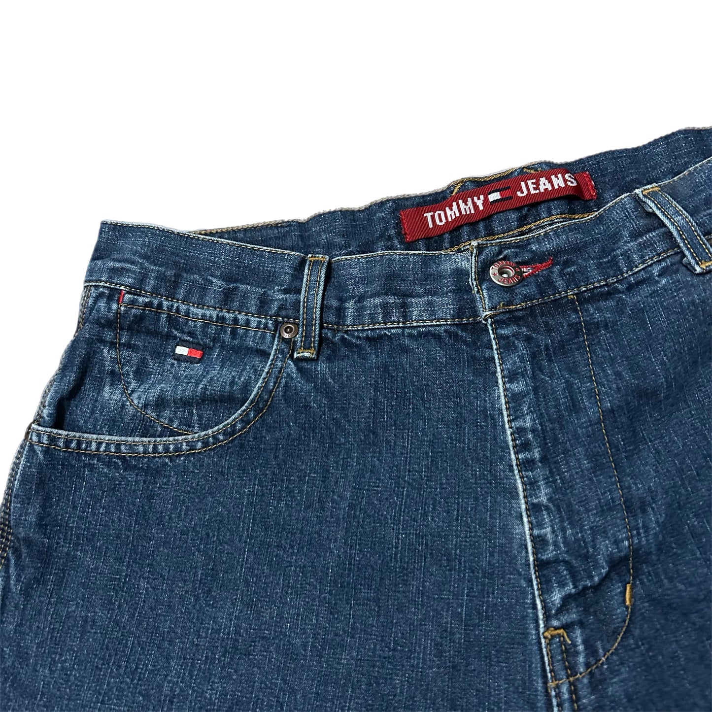 (36) Y2K Tommy Hilfiger American Standard Baggy Jean Shorts