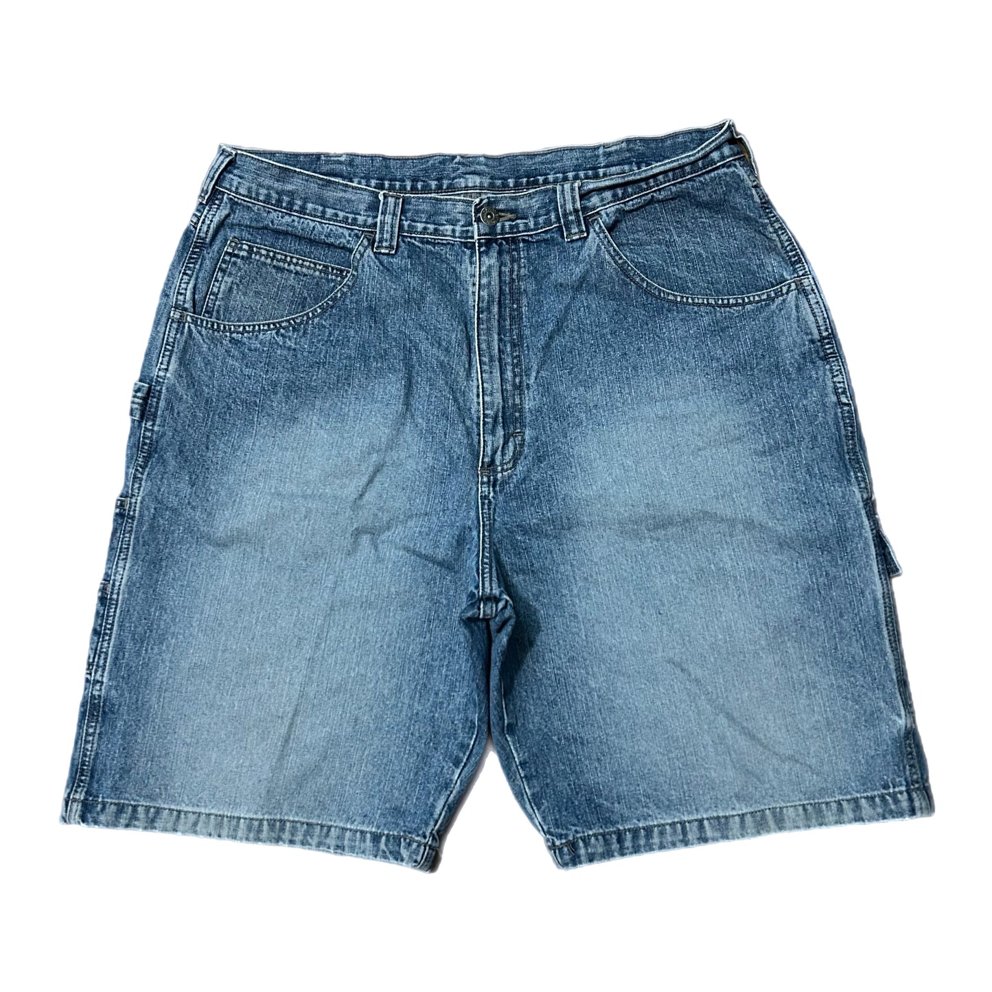 (38) Vintage Wrangler Carpenter Dark Wash Denim Shorts