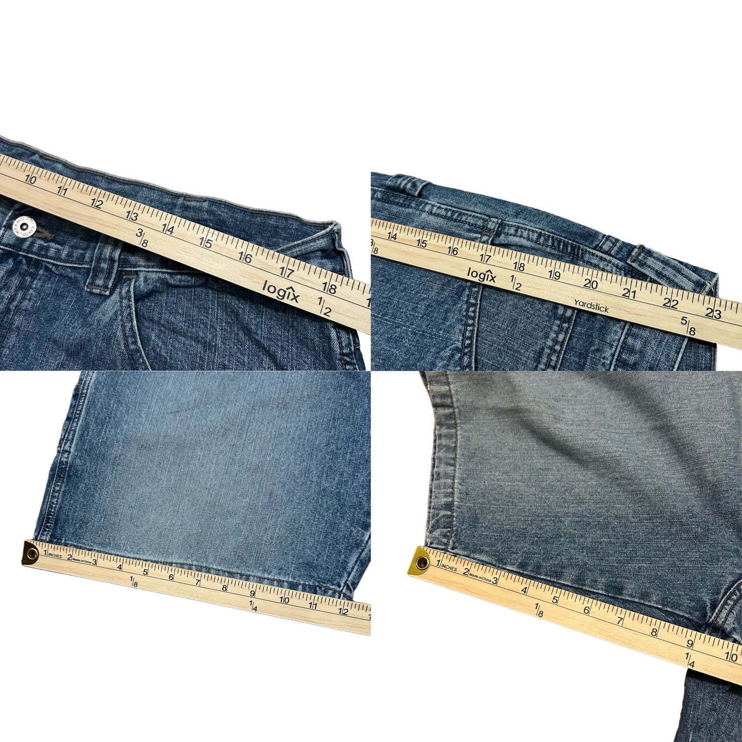 (38) Vintage Wrangler Carpenter Dark Wash Denim Shorts