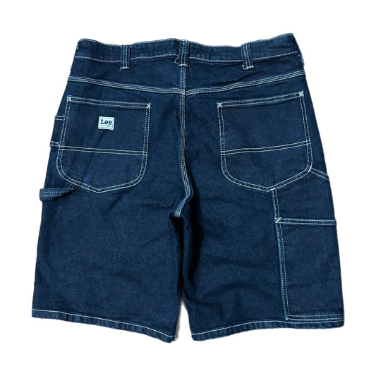 (36) Vintage Lee Workwear Carpenter White Stitch Denim Shorts