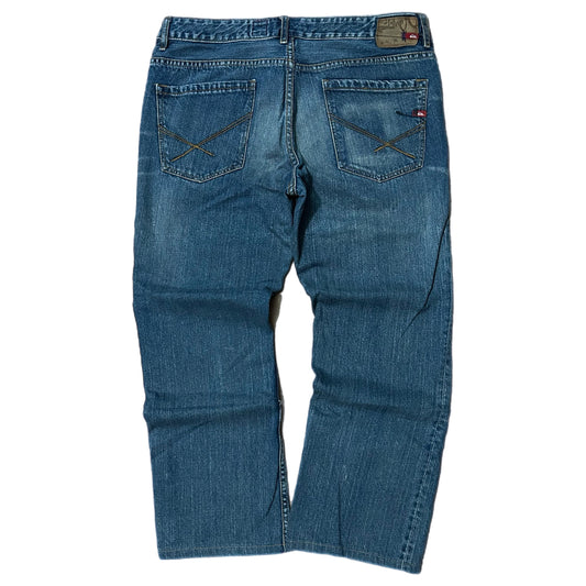 (36) Y2K Quicksilver Baggy Dark Wash Denim Jeans