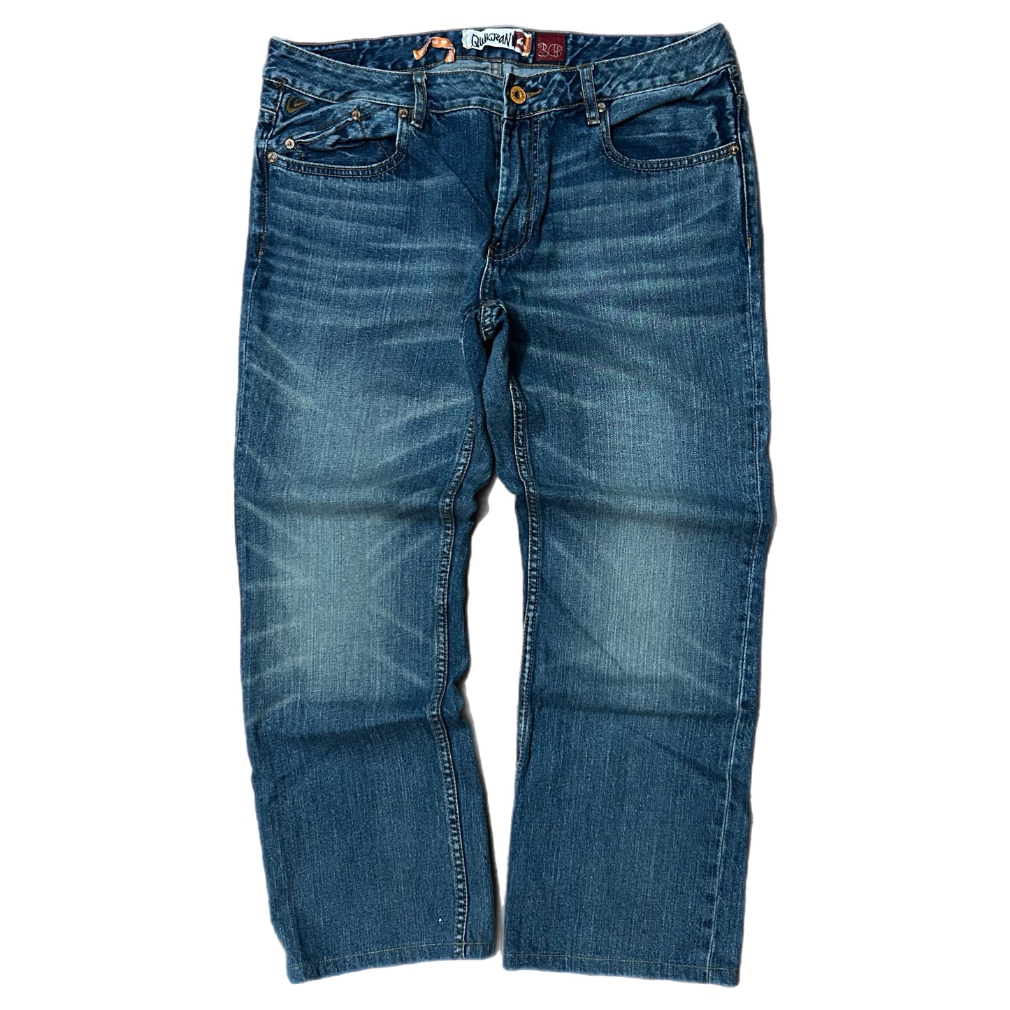 (36) Y2K Quicksilver Baggy Dark Wash Denim Jeans