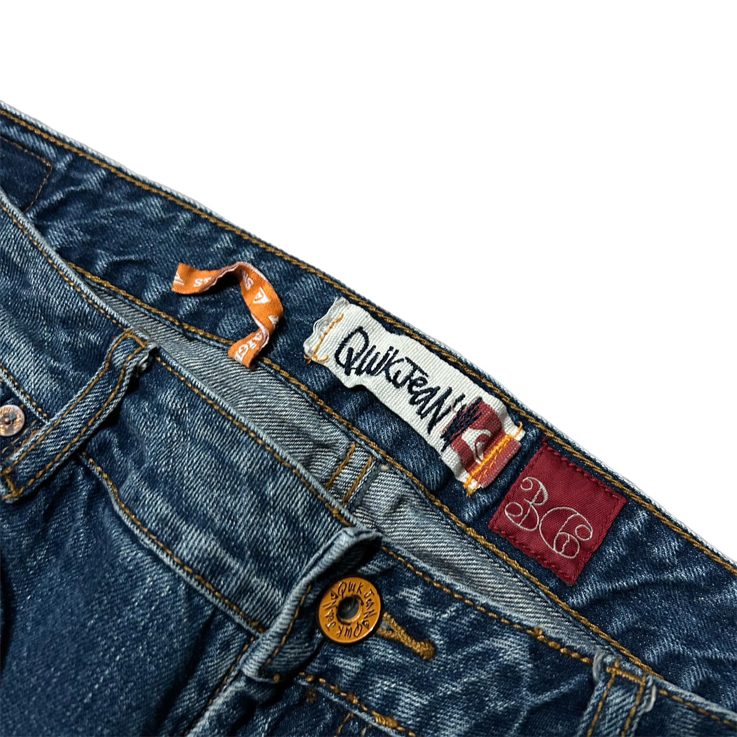 (36) Y2K Quicksilver Baggy Dark Wash Denim Jeans