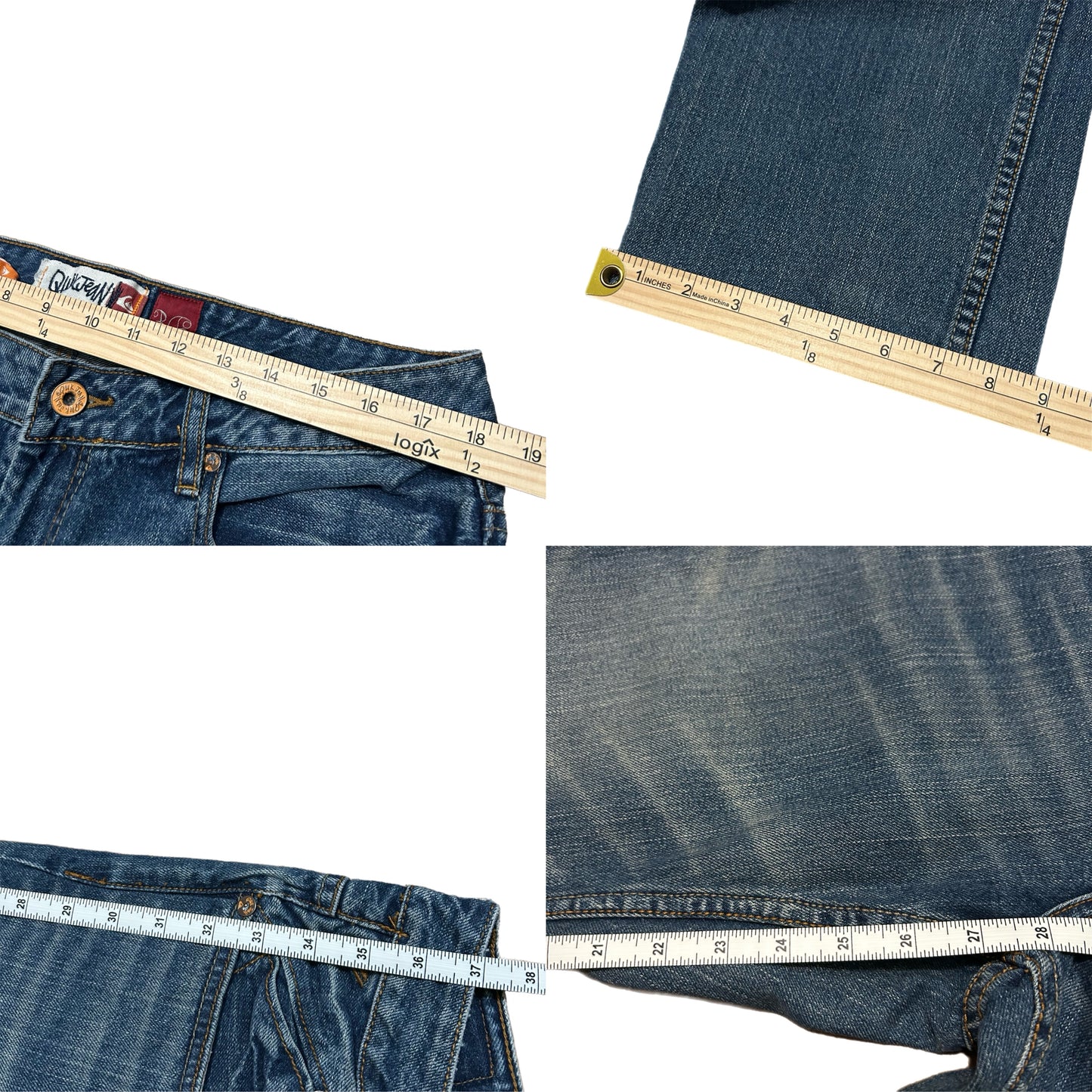 (36) Y2K Quicksilver Baggy Dark Wash Denim Jeans