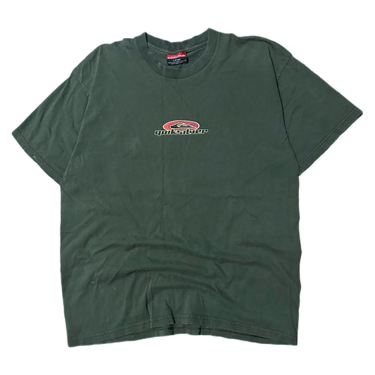 (L) Y2K Quicksilver Center Logo Navy Green T-Shirt