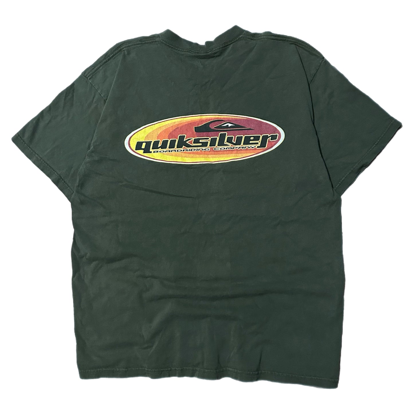 (L) Y2K Quicksilver Center Logo Navy Green T-Shirt