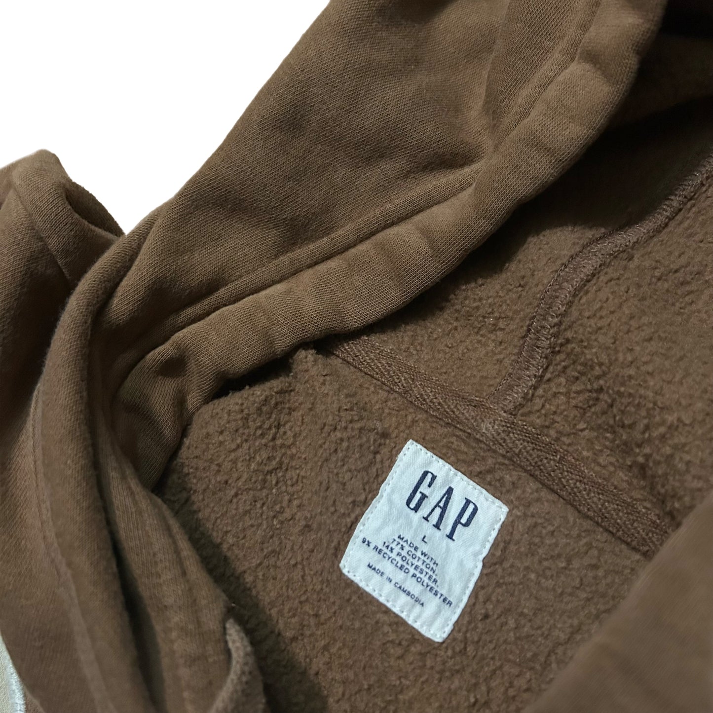 (L) Vintage GAP Brown Fleece Pullover Hoodie