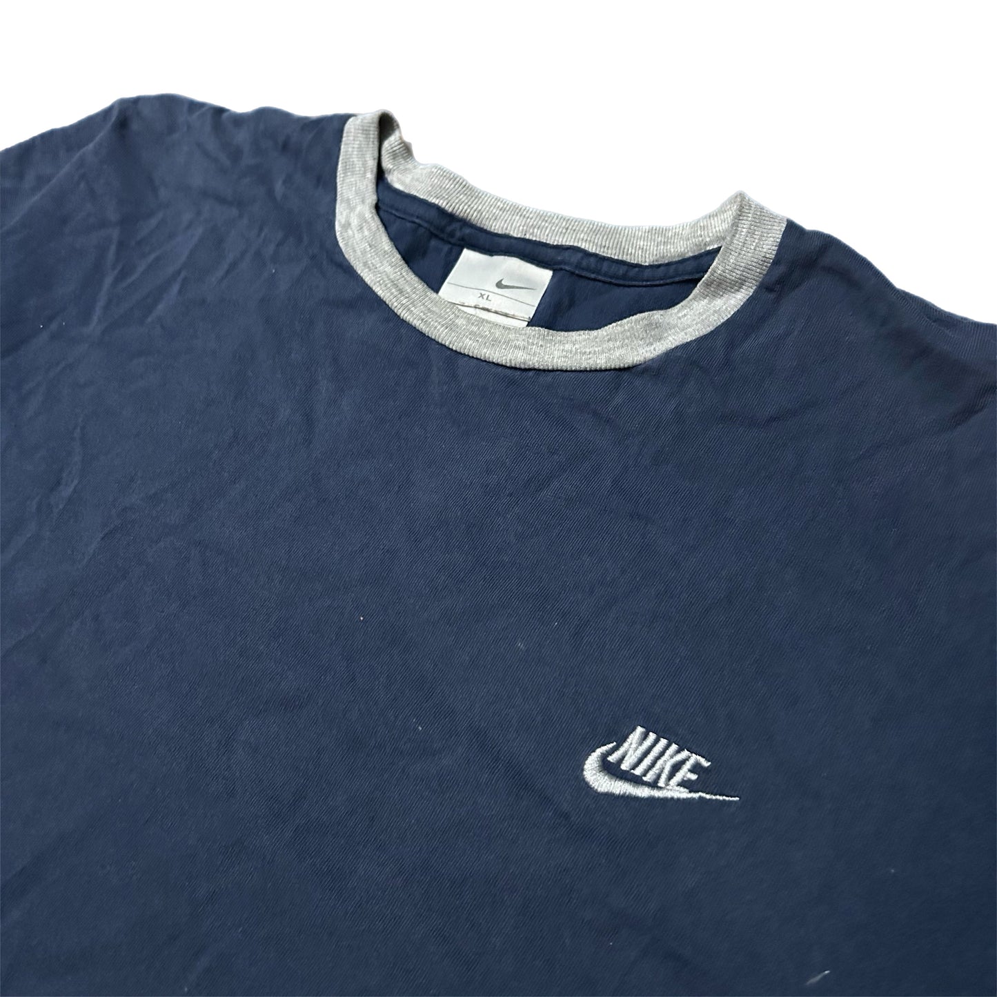 (XL) Y2K Nike Embroidered Navy Longsleeve Shirt