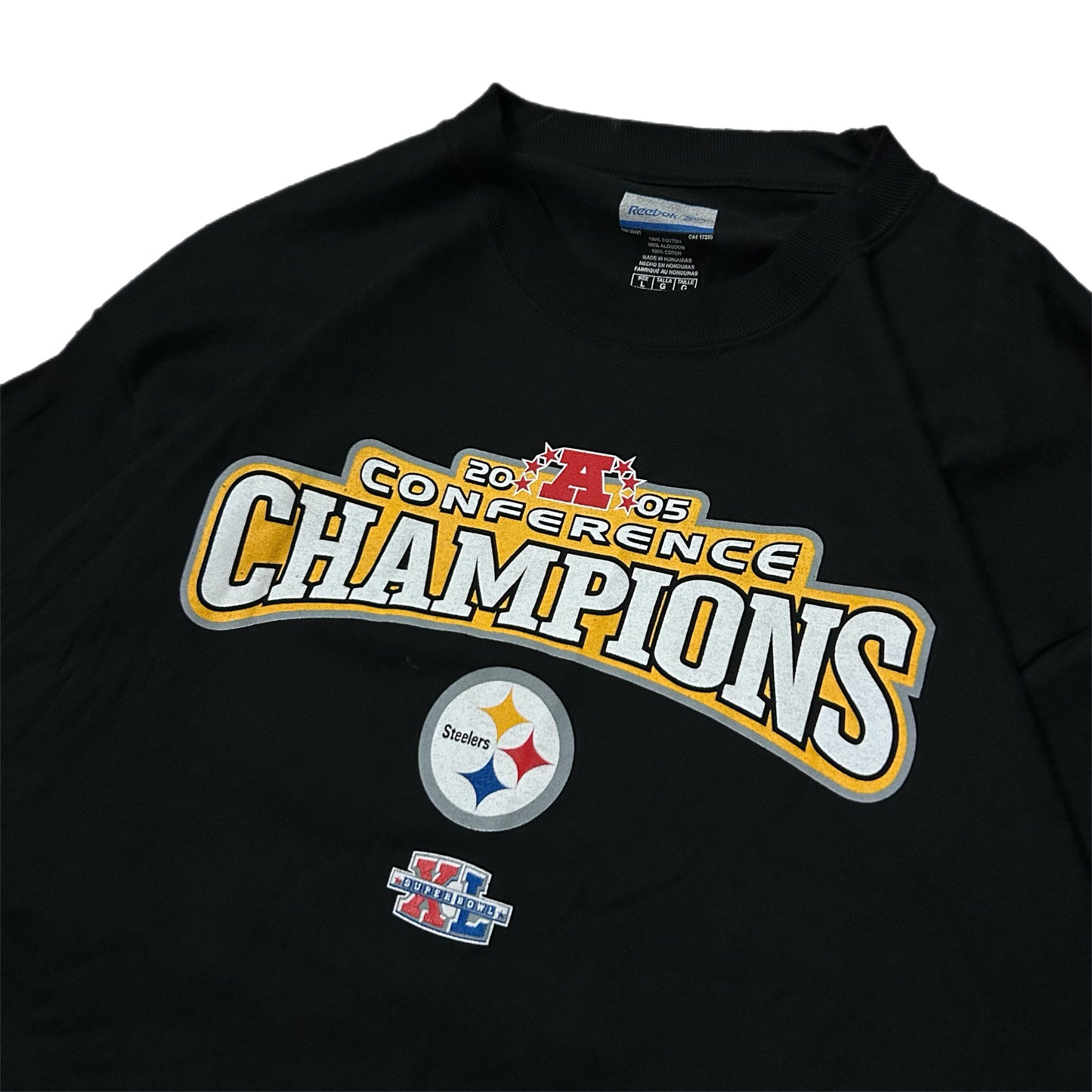 (L) 2005 Reebok Pittsburgh Steelers Conference Champions Shirt