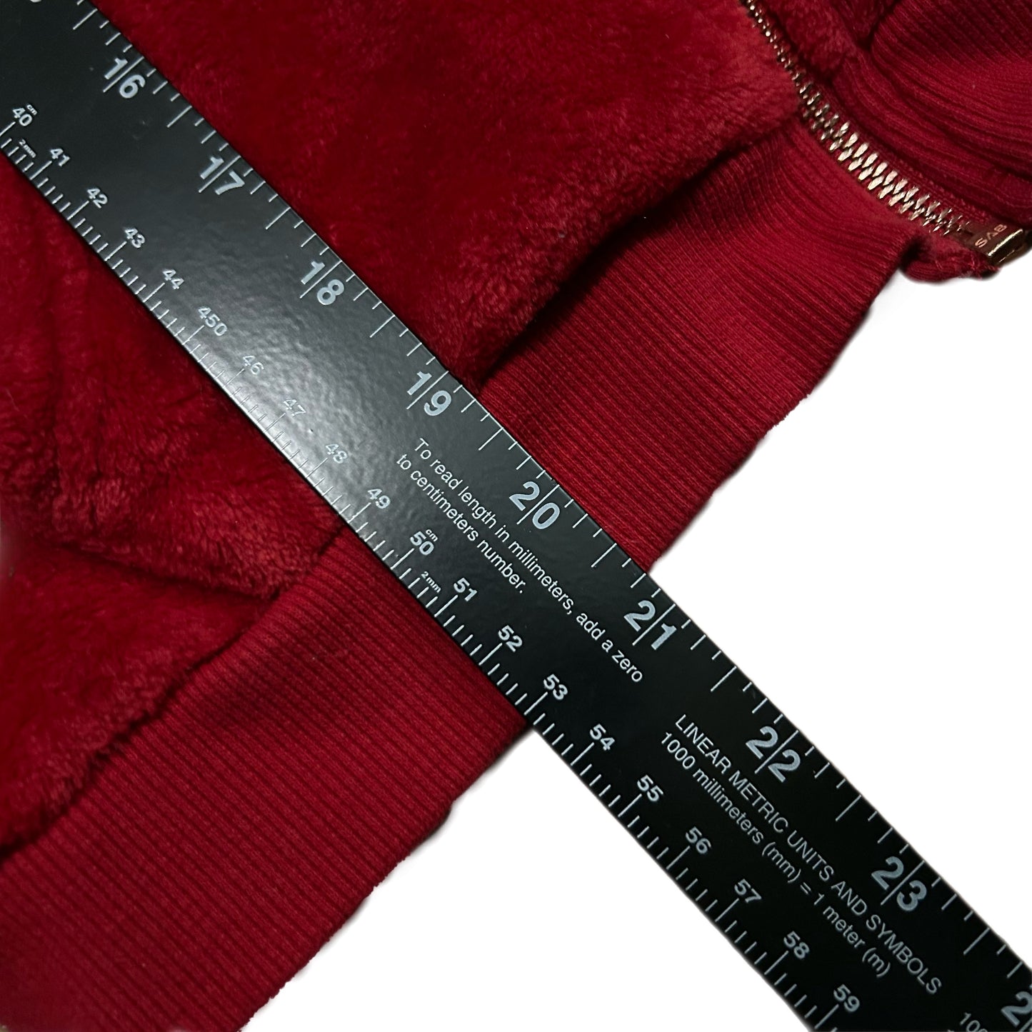 (M) True Religion Womens Red Velour Cropped Fleece