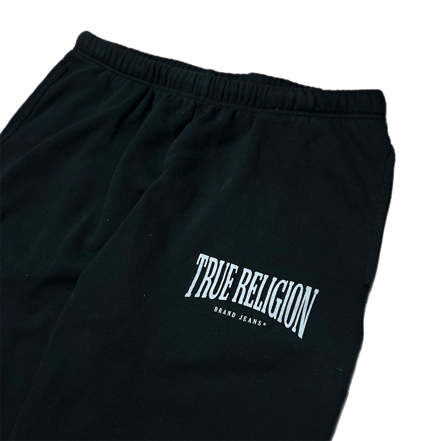 (M) True Religion Black Relaxed Joggers