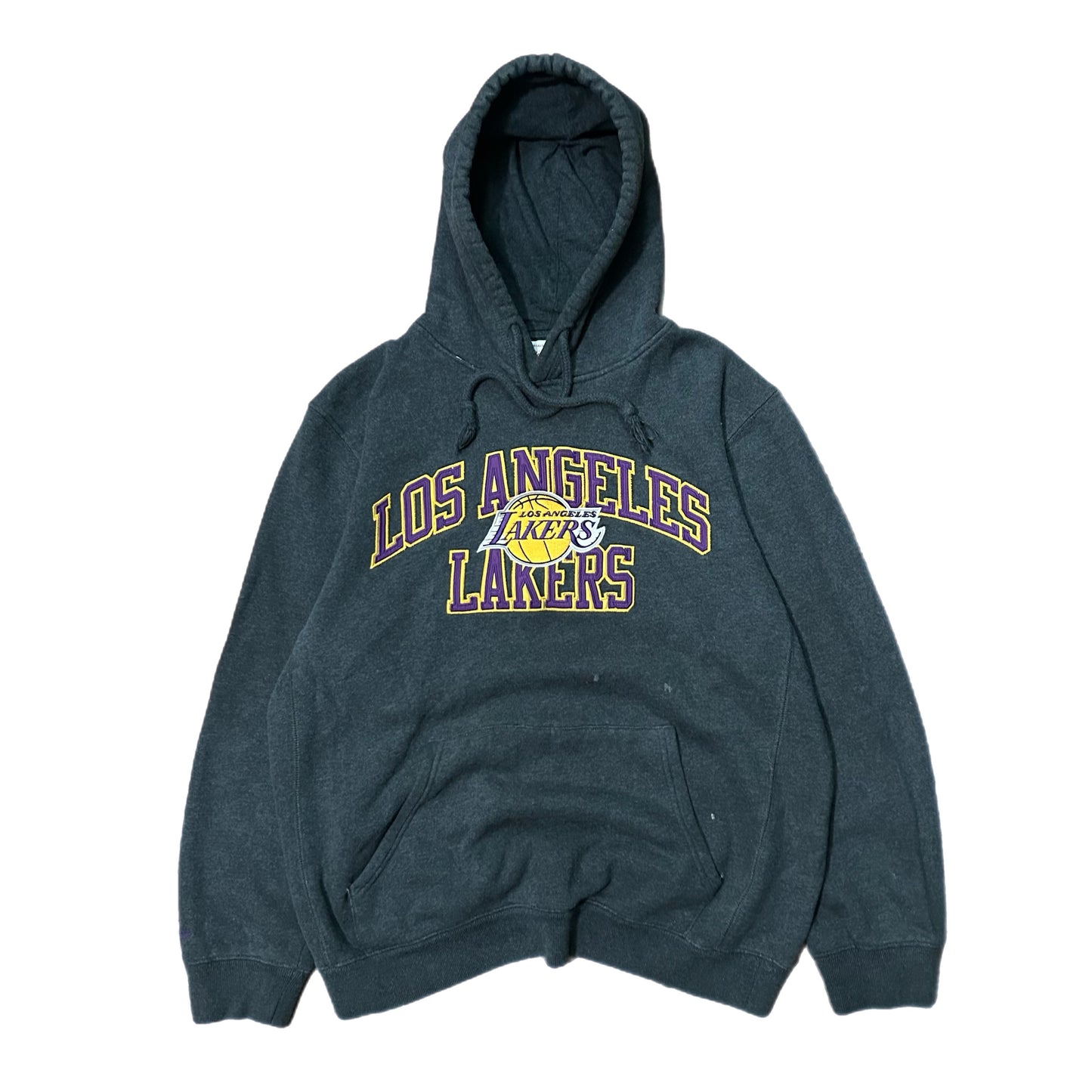 (L) Mitchell & Ness Los Angeles Lakers Grey Pullover Hoodie