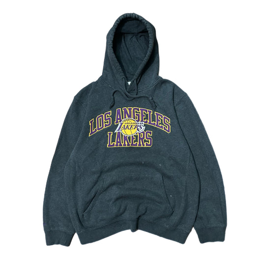 (L) Mitchell & Ness Los Angeles Lakers Grey Pullover Hoodie