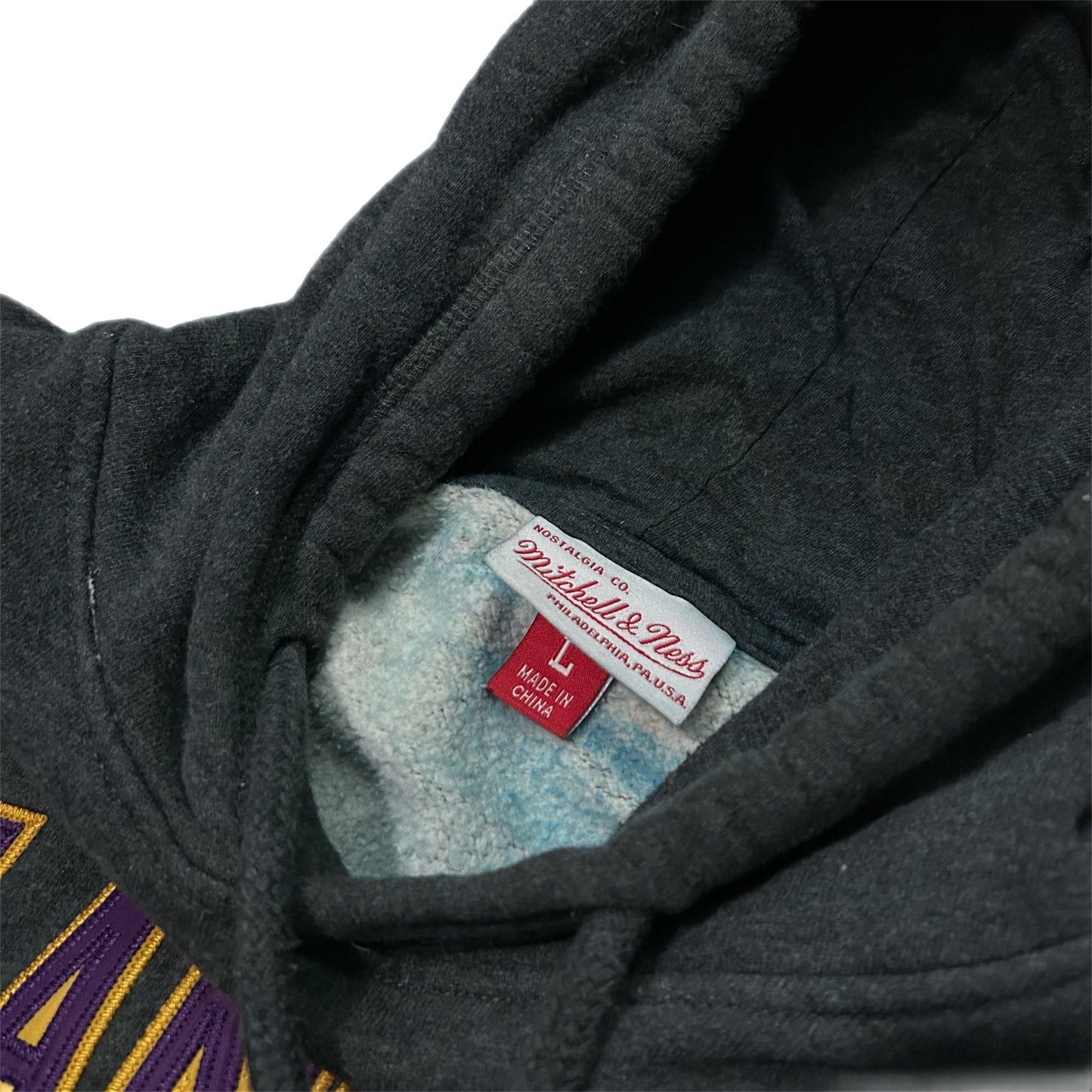 (L) Mitchell & Ness Los Angeles Lakers Grey Pullover Hoodie
