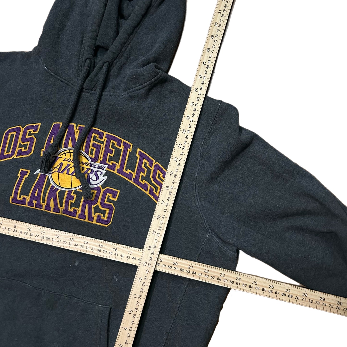 (L) Mitchell & Ness Los Angeles Lakers Grey Pullover Hoodie