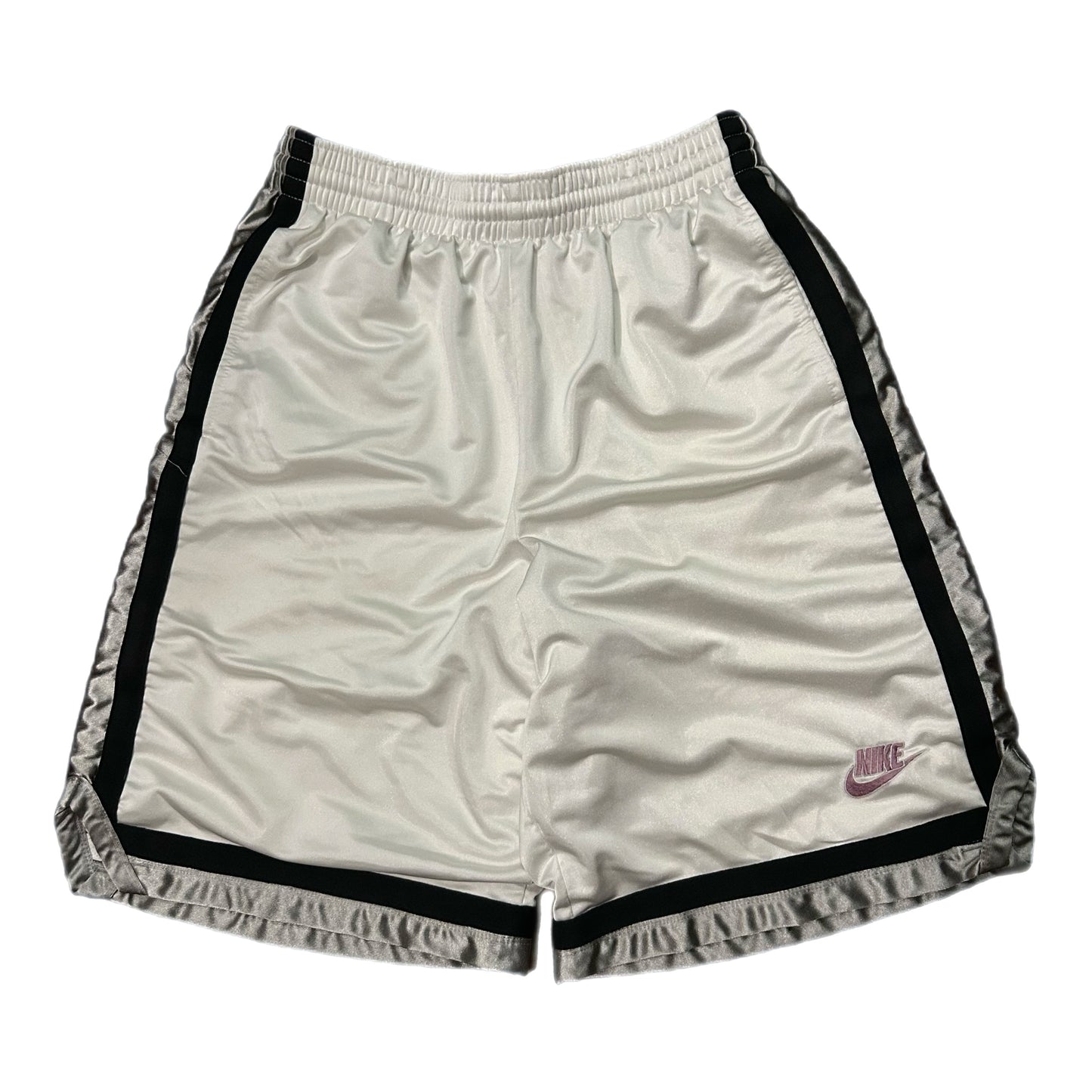 (M) Y2K Nike Basketball White Shorts