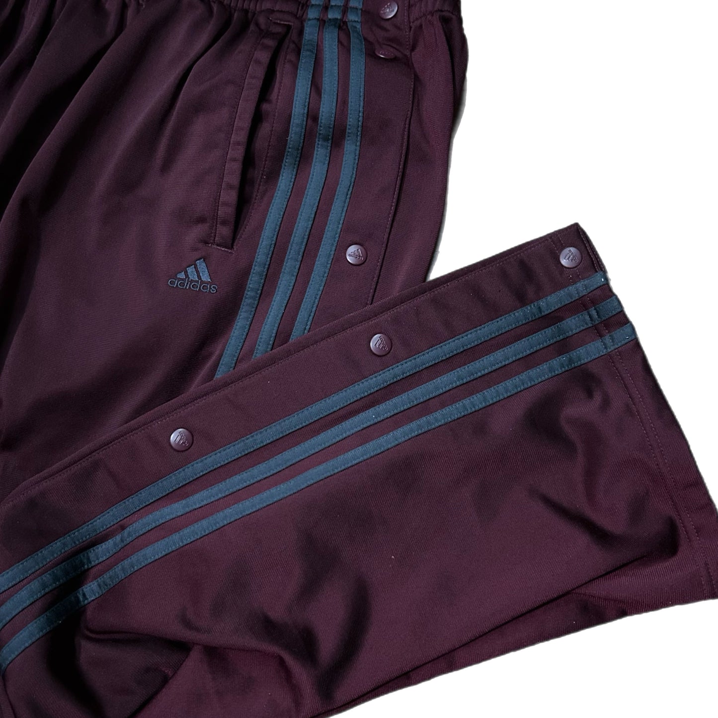 (L) Y2K Adidas Bordeaux Tear-Away Track Pants