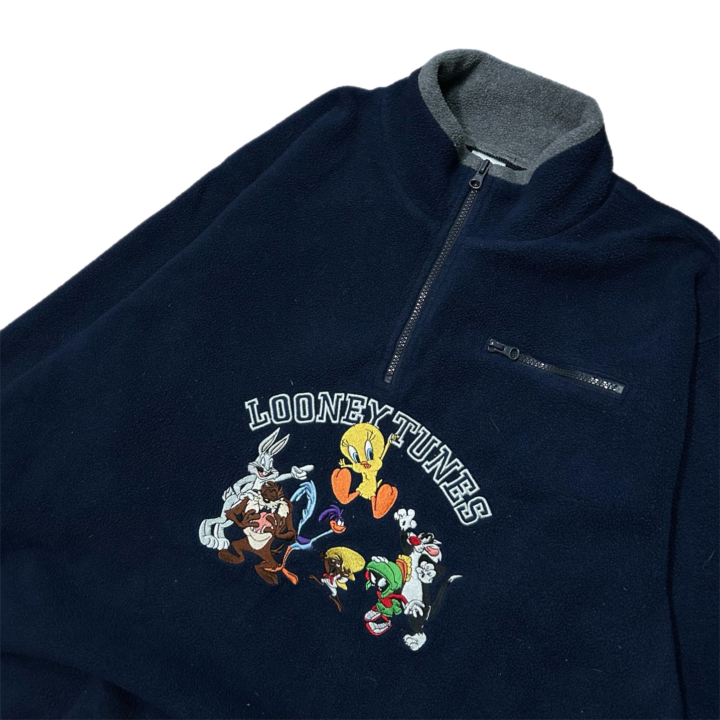 (XXL) Vintage 2000 Looney Tunes Navy Fleece 1/4 Zip