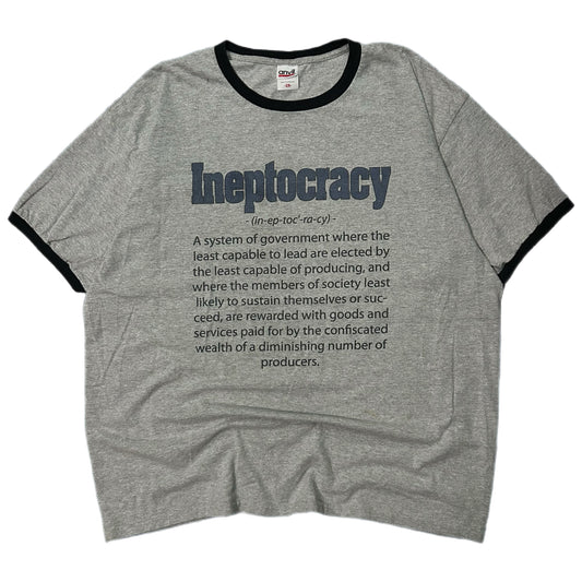 (XXL) Vintage Ineptocracy Definition Grey Shirt