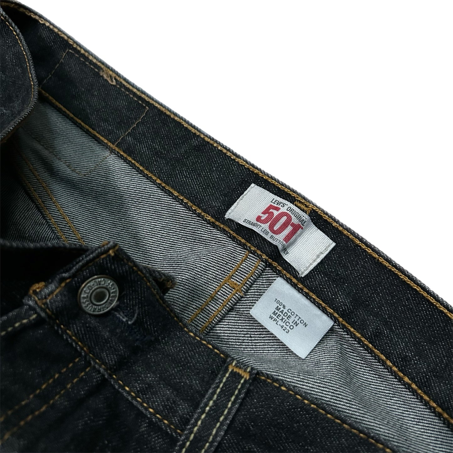 (36) Levi's 501 Dark Wash Relaxed Denim Jeans