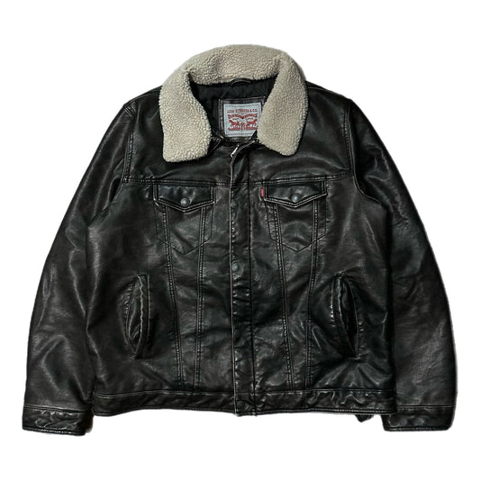 (XL) Levi's Faux Leather Trucker Jacket