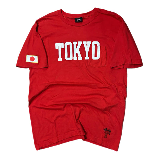 (L) Stussy Tokyo Red Pocket Tee
