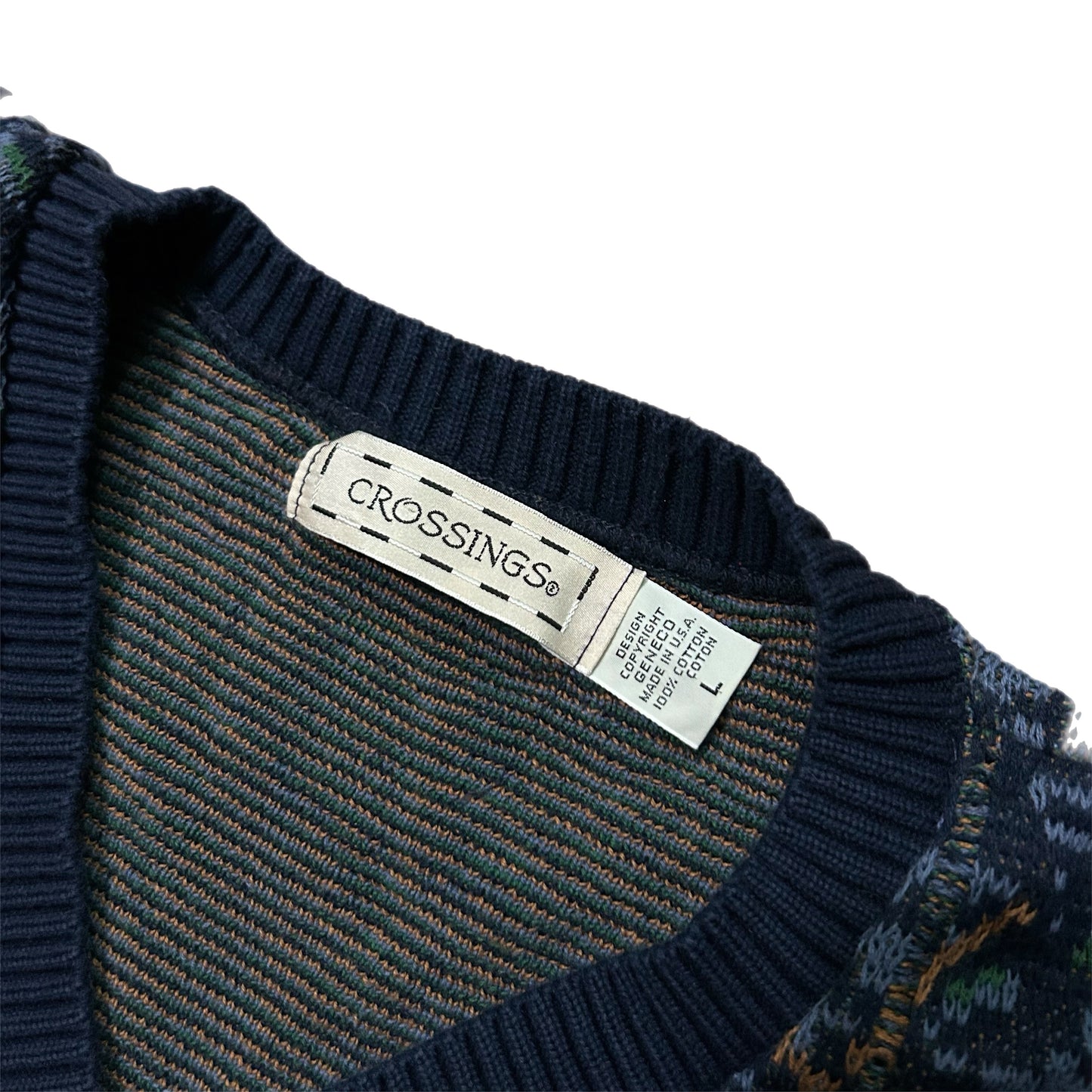 (L) Vintage Crossings Golf Scene Pullover Sweater