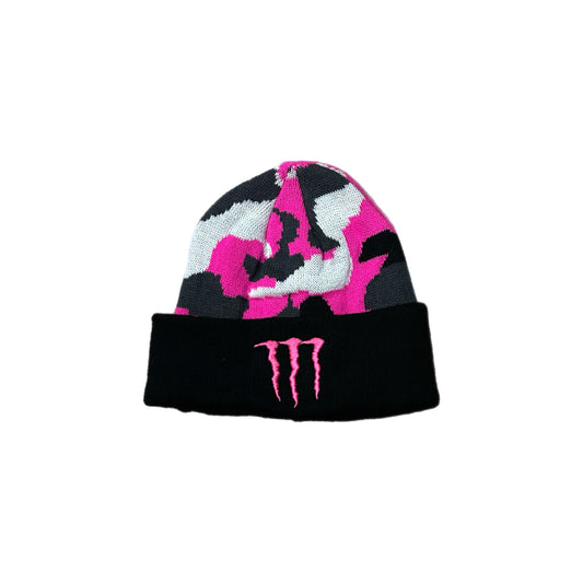 (OS) Womens Monster Energy Pink Camo Beanie