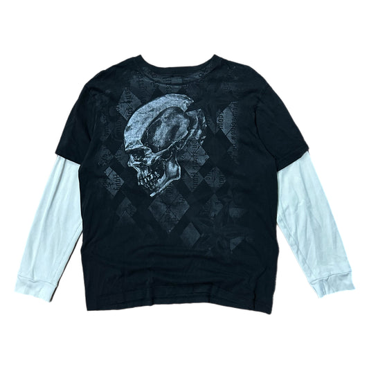 (M) Y2K Skull Double Layer Long Sleeve