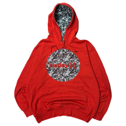(XL) Vintage Hurley Full Moon Orange Pullover Hoodie
