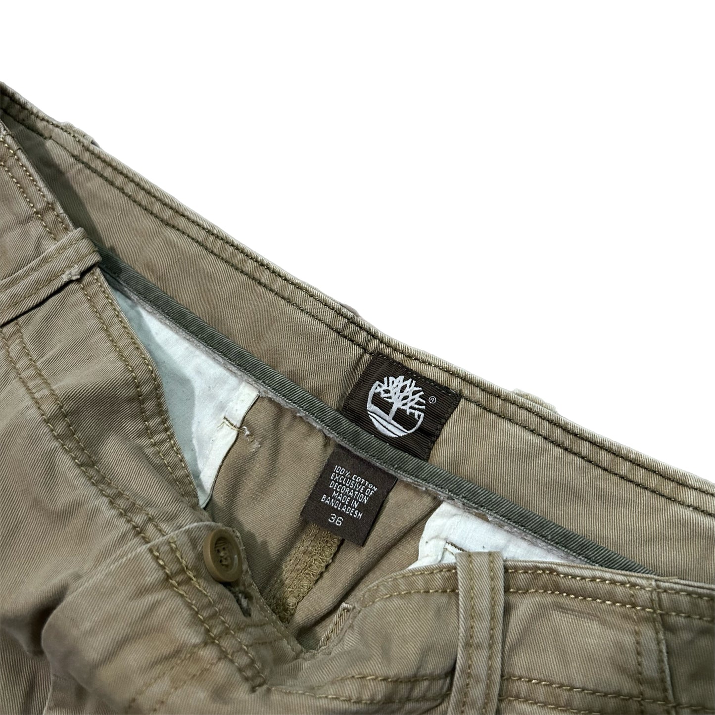 (36) Y2K Timberland Khaki Baggy Cargo Shorts