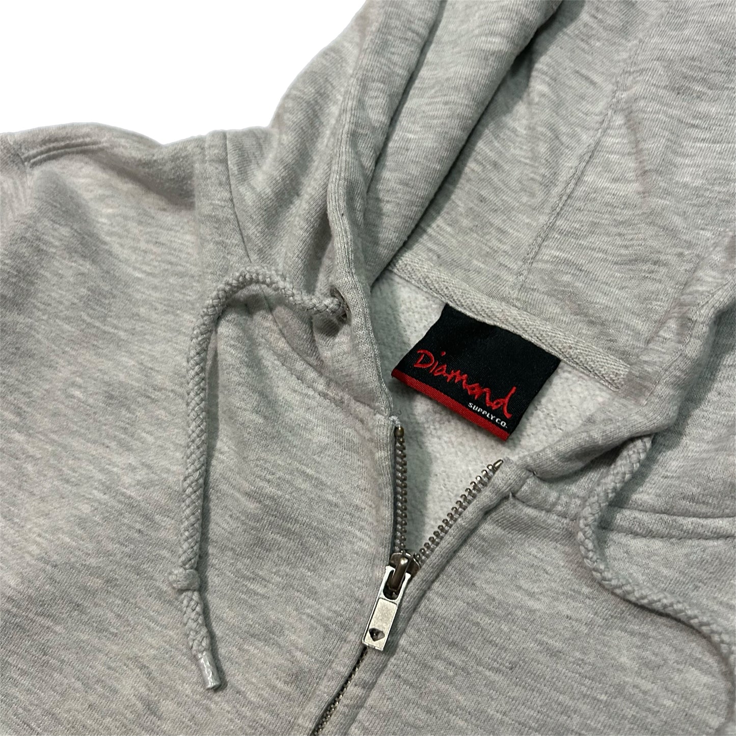 (M/L) Diamond Supply Co. Grizzly Tape Zip-Up Grey Hoodie