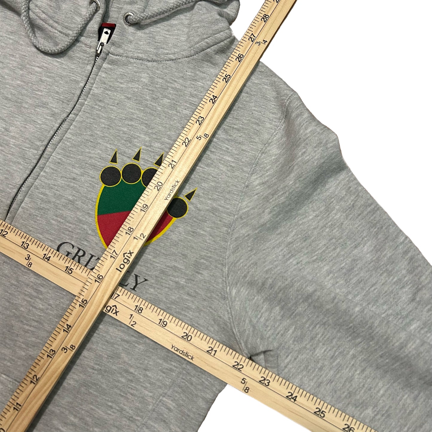 (M/L) Diamond Supply Co. Grizzly Tape Zip-Up Grey Hoodie