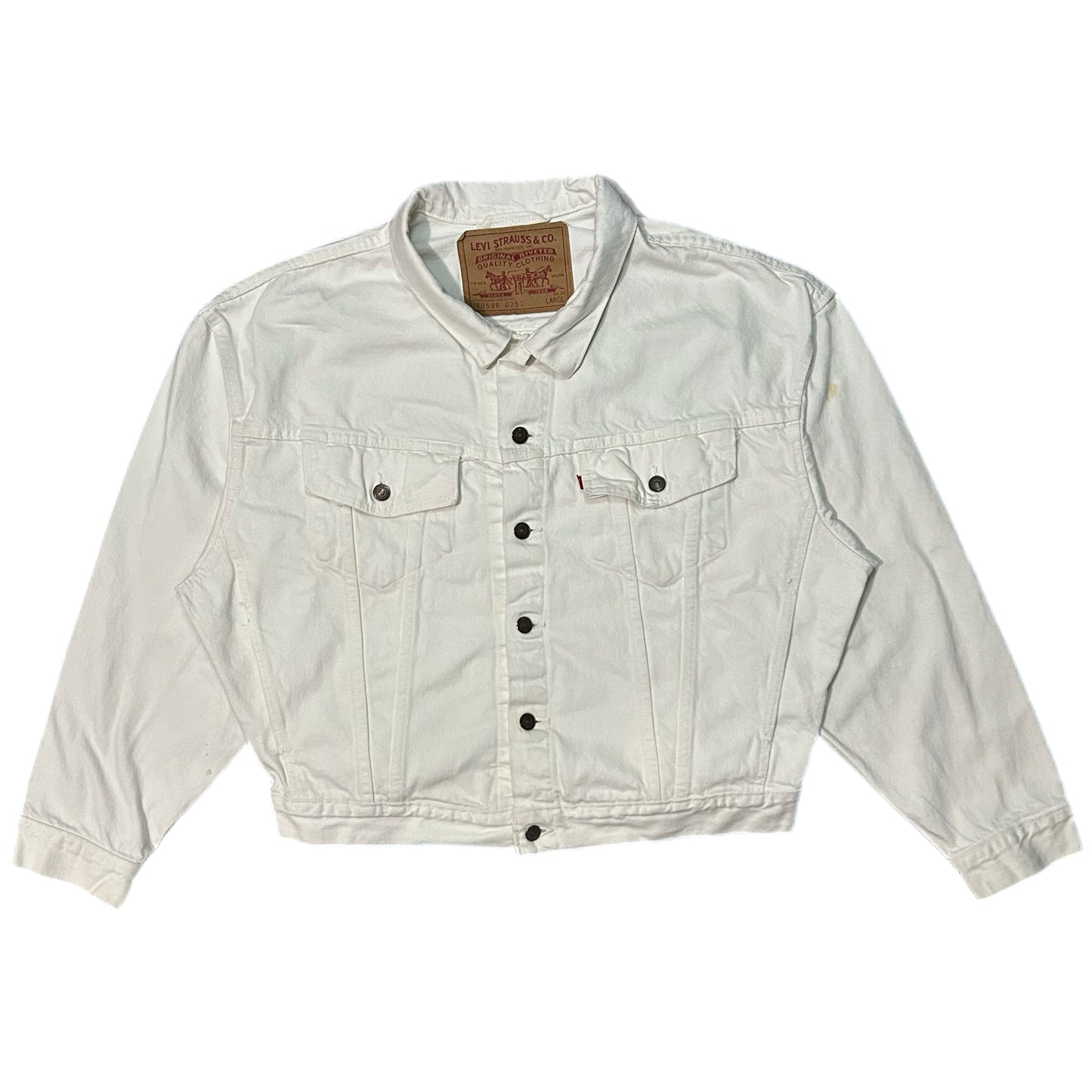 (L) Vintage Levi's White Trucker Jacket