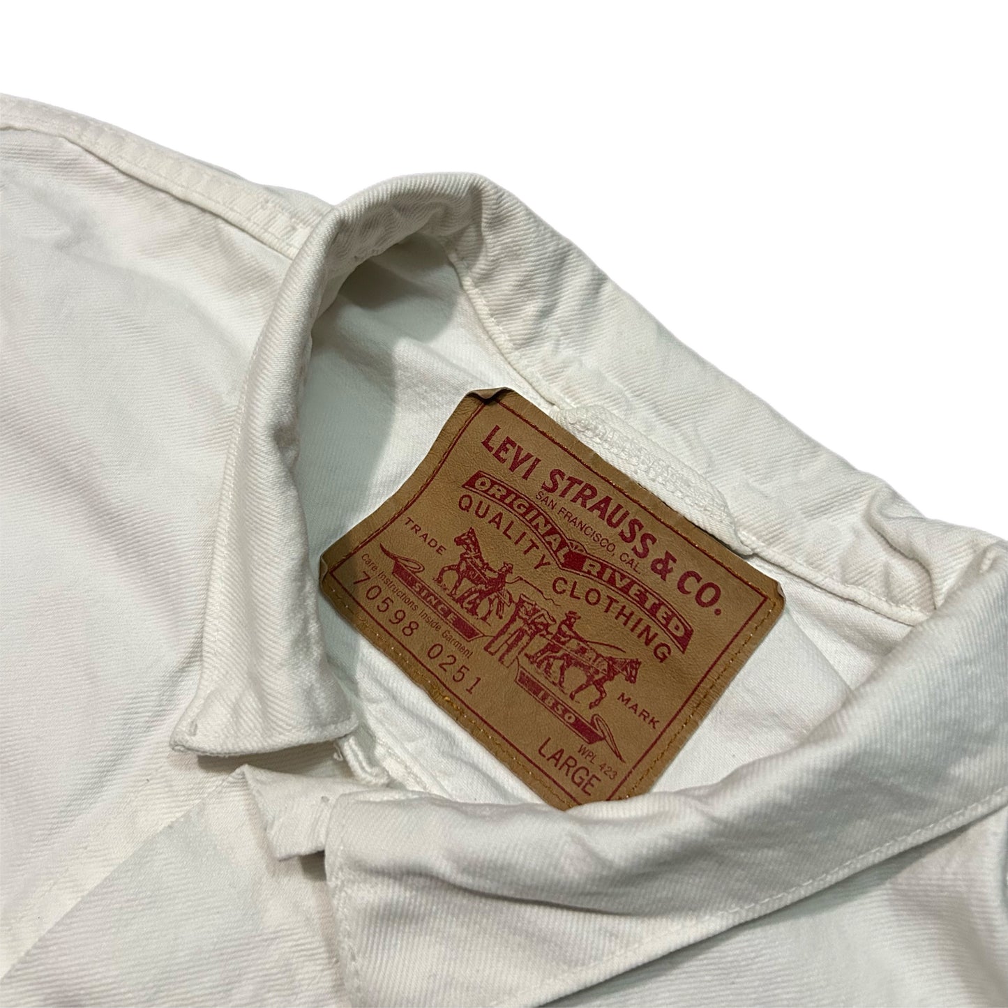 (L) Vintage Levi's White Trucker Jacket