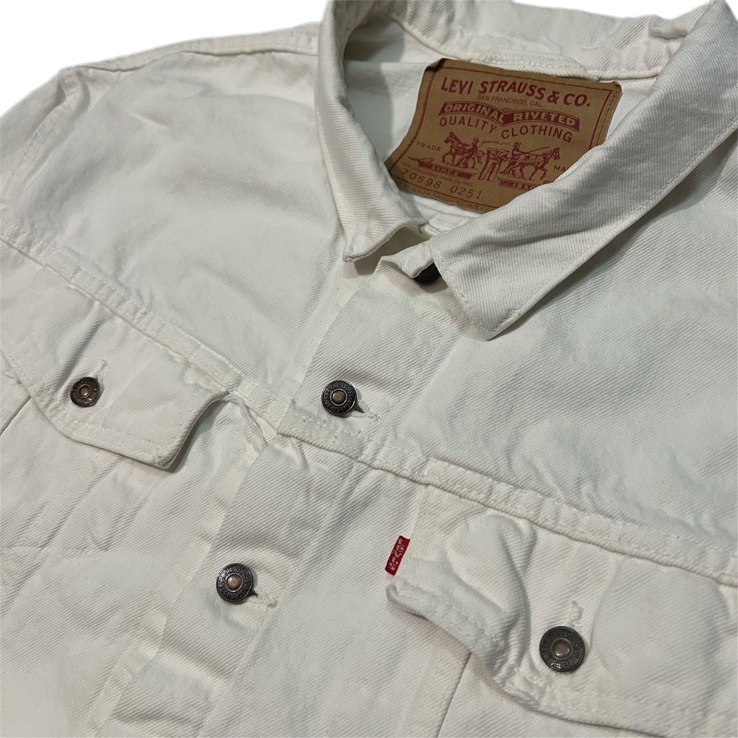 (L) Vintage Levi's White Trucker Jacket
