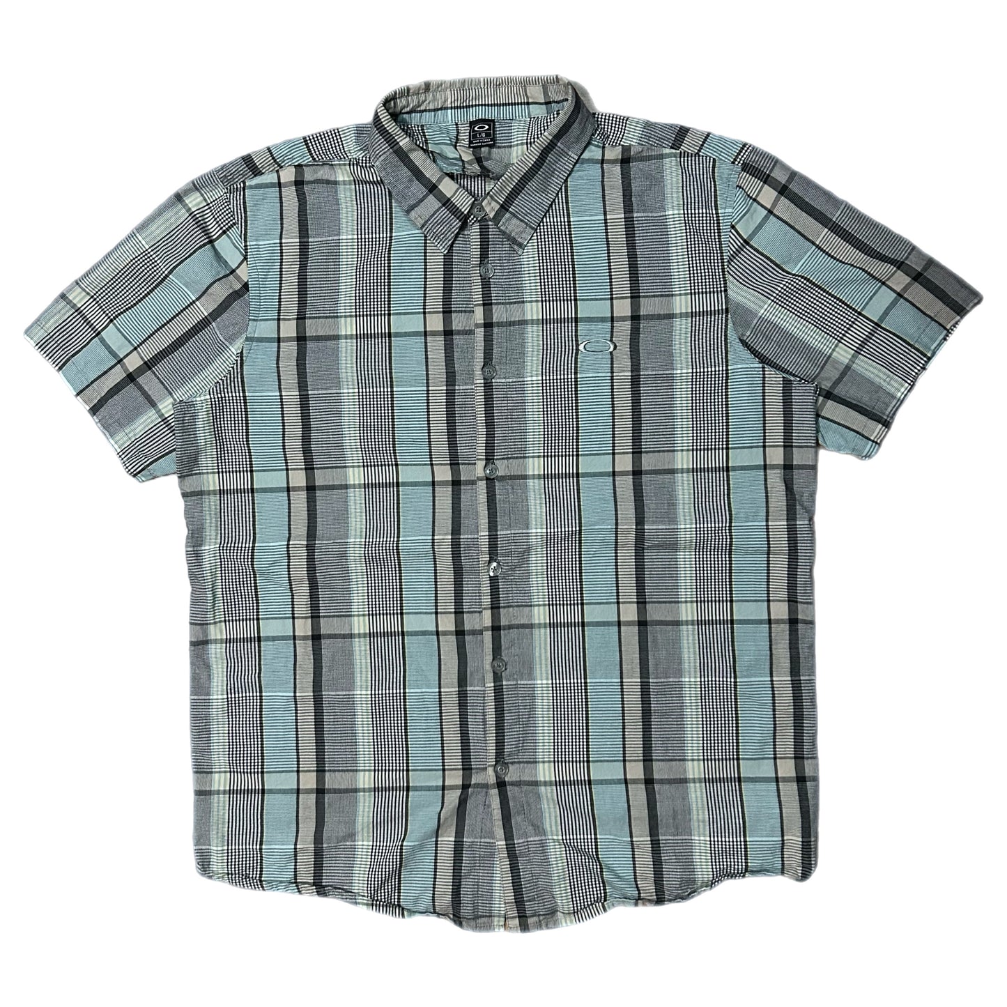 (L) Y2K Oakley Plaid Button-Up Shirt