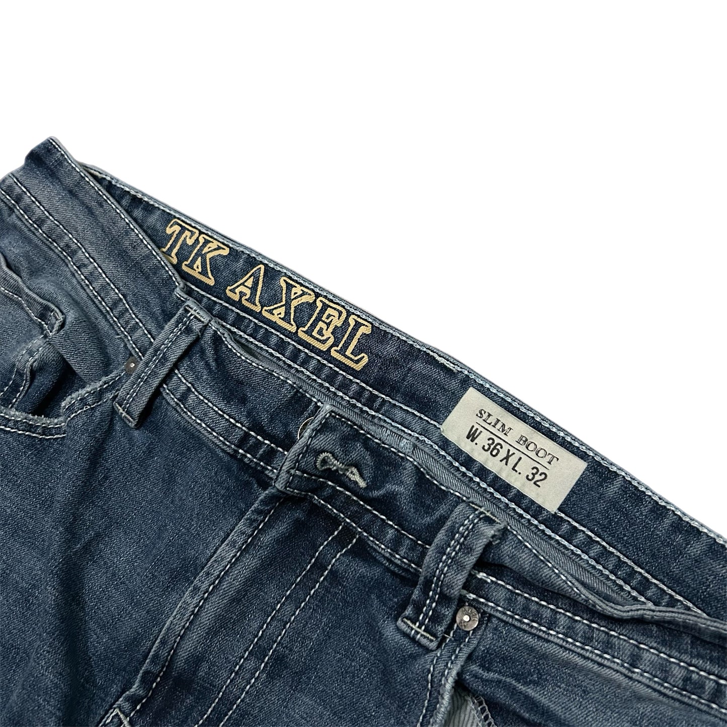 (36) TK Axel Slim Bootcut Medium Wash Denim Jeans