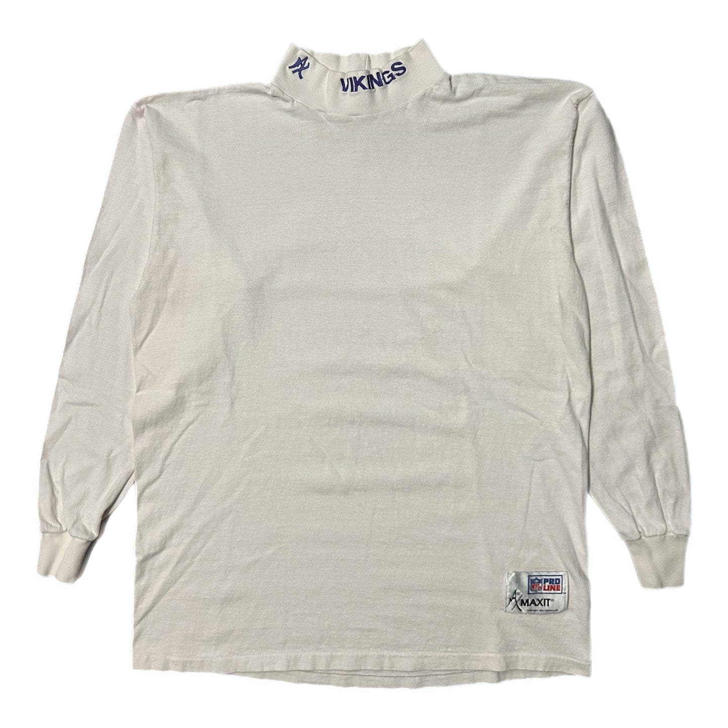 (L) Vintage NFL Pro Line Minnesota Vikings White Mock Turtleneck