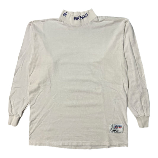 (L) Vintage NFL Pro Line Minnesota Vikings White Mock Turtleneck