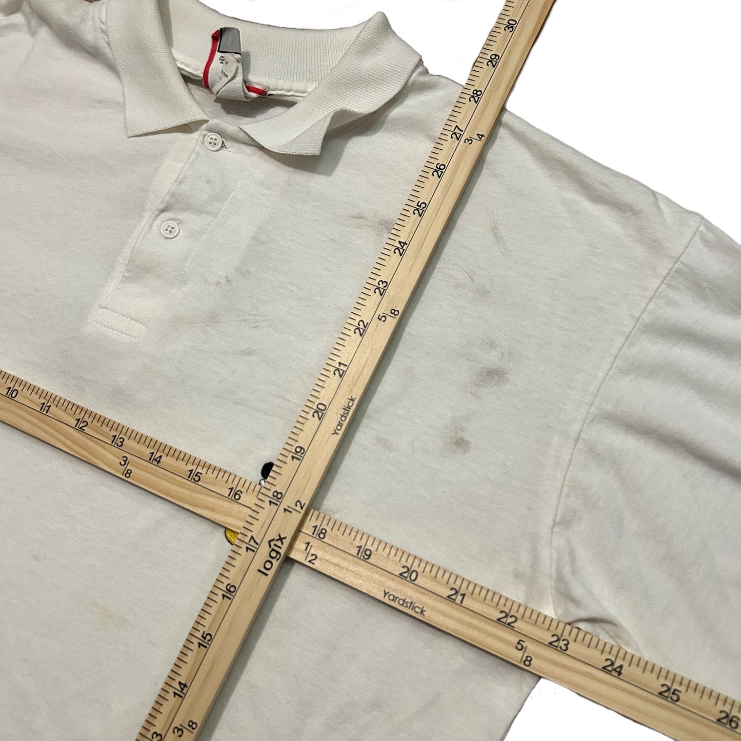 (L) Vintage Disney Designs Mickey White Polo Shirt