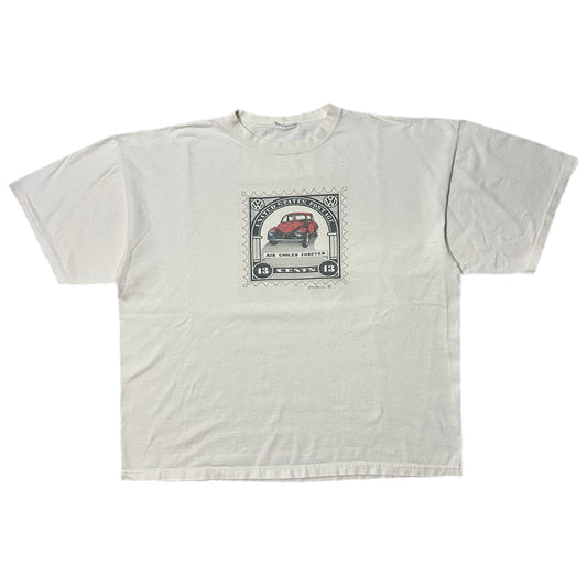 (XL) Vintage Volkswagen Beetle Postage Stamp White Shirt