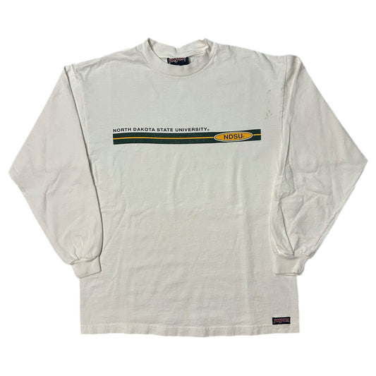 (M) Y2K Jansport North Dakota State University White Longsleeve