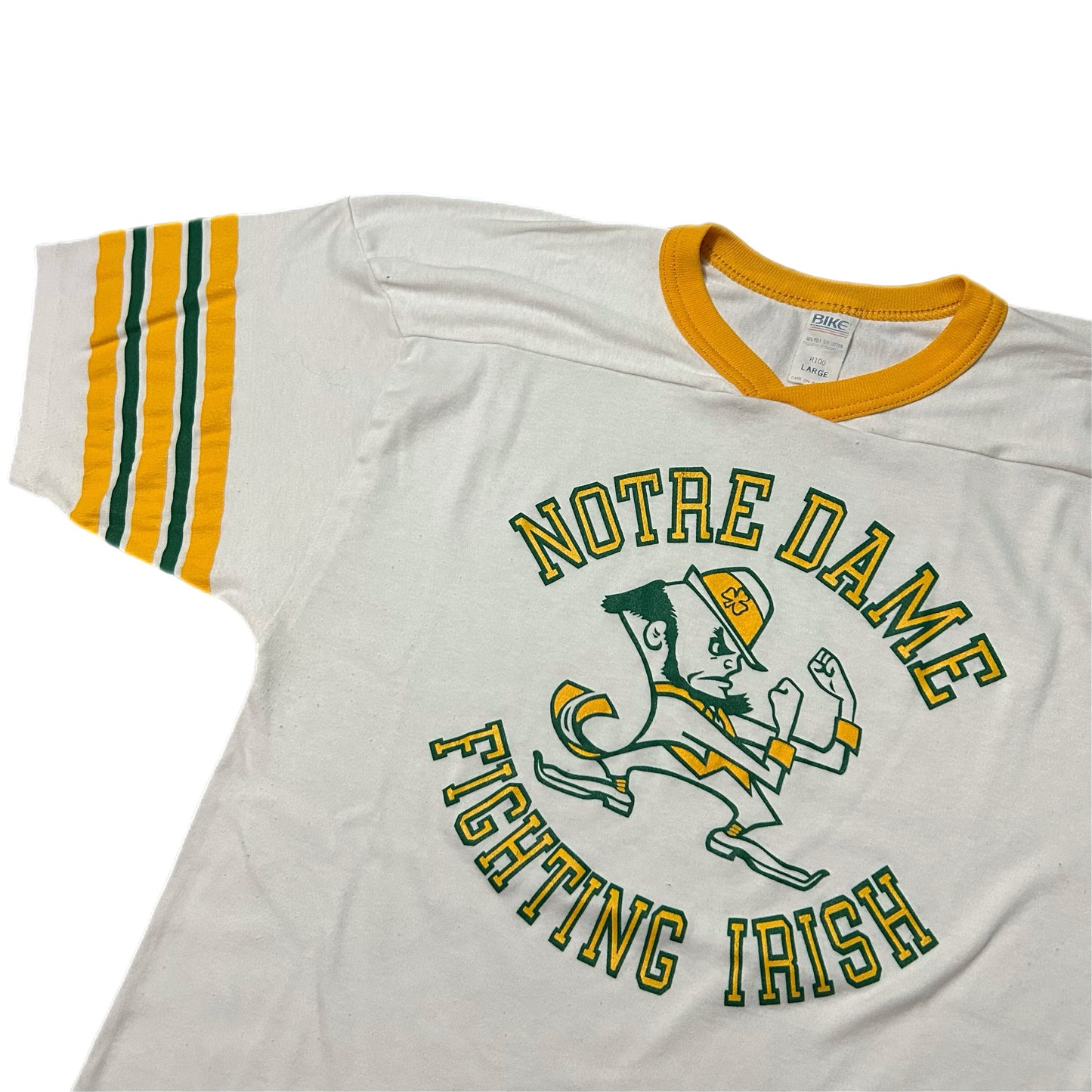 (L) Vintage Notre Dame 'Fighting Irish' White Tee