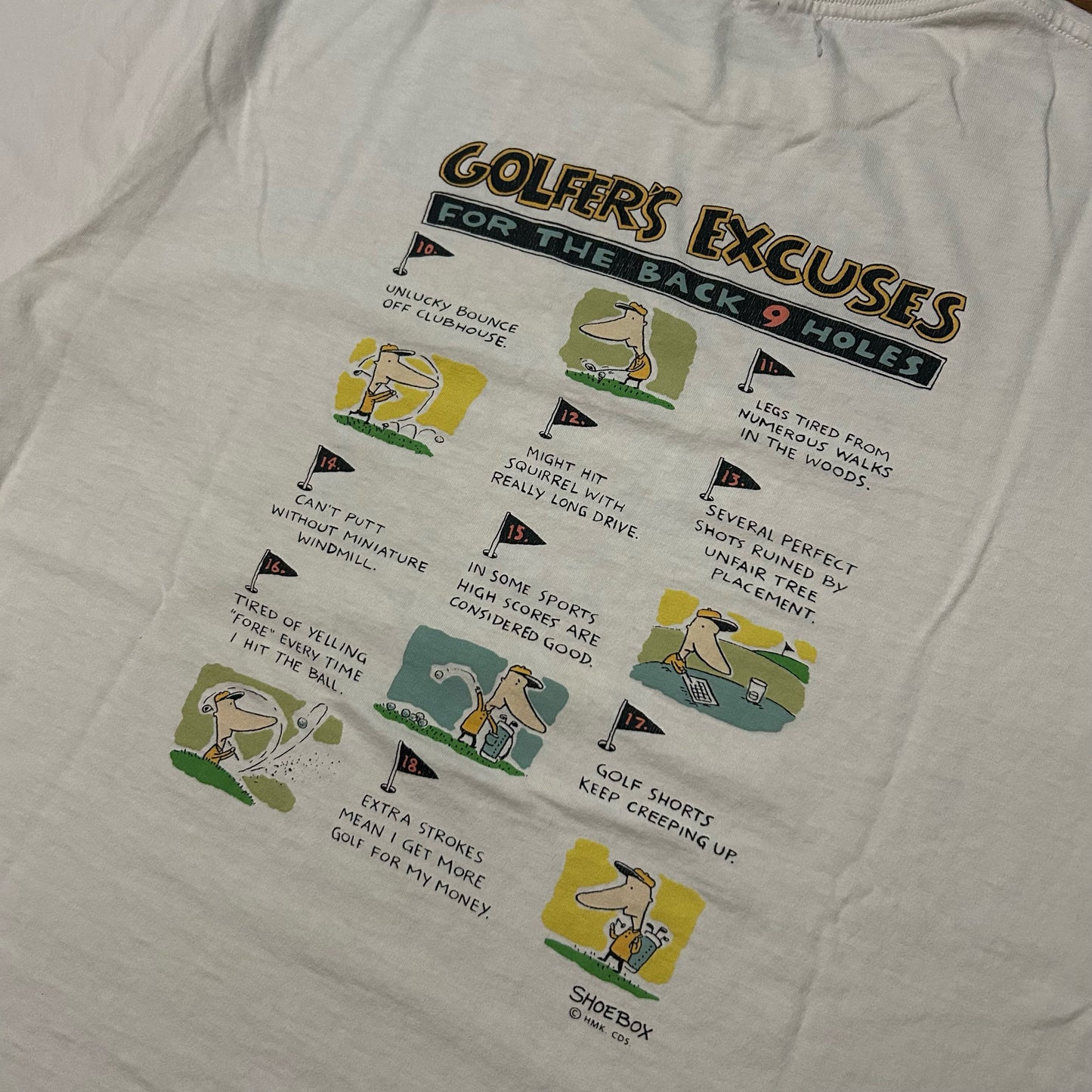 (L) Vintage Golfer's Excuses White Shirt