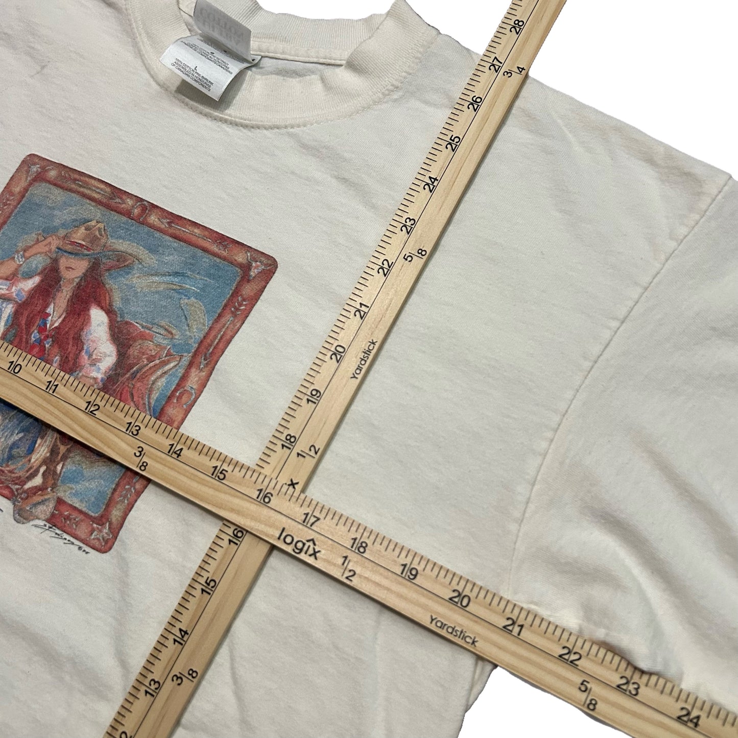 (L) Vintage Down Time Cowgirl Cream Tee